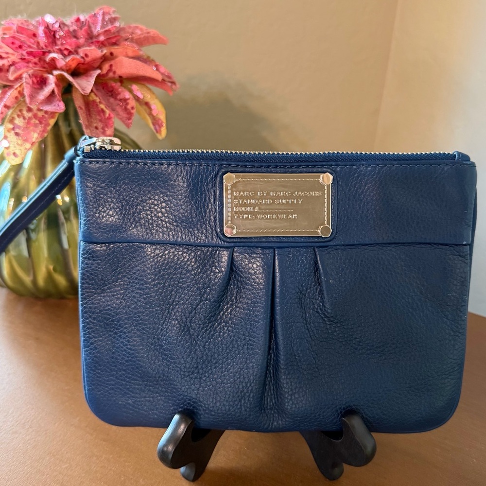 Marc by Marc Jacobs Navy Pebbled Leather Wristlet